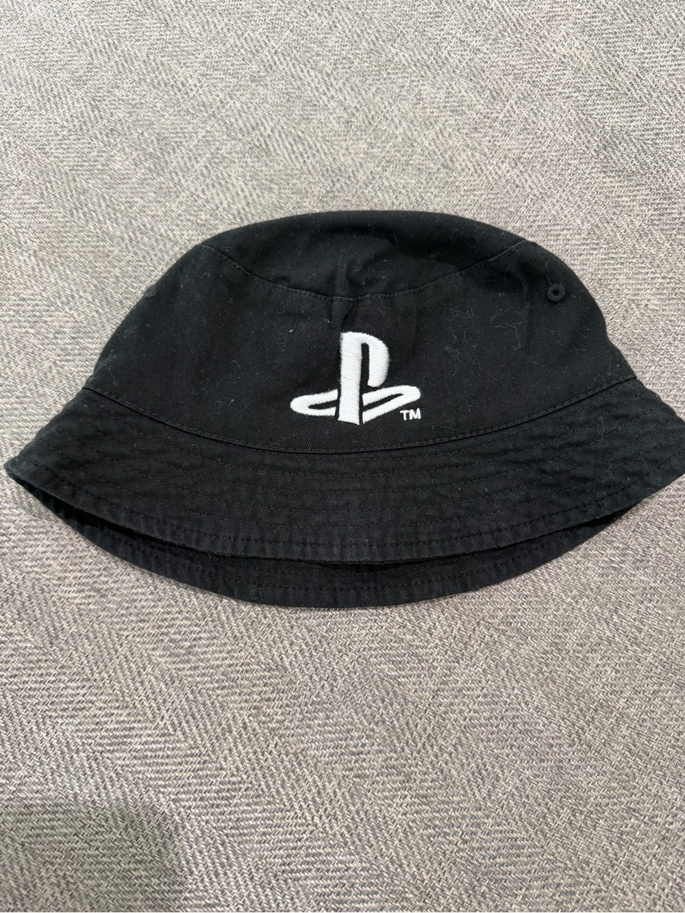 H&M Black Bucket Hat with White PlayStation Logo